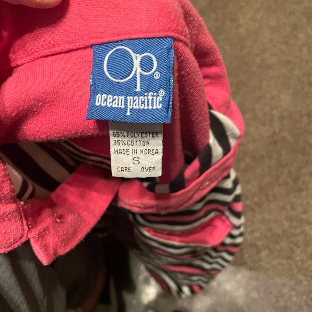 VINTAGE 80’s Ocean Pacific MENS small Shirt - Pink and Black
